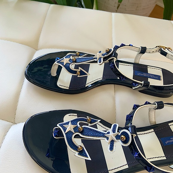 Dolce and Gabbana, nautical studded anchor sandals - Picture 5 of 13